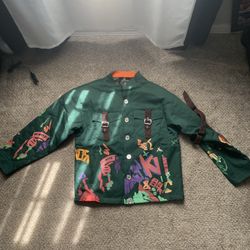 Stitch Spring Arcane Ekko Jacket – Men’s Medium Green Graphic Streetwear Coat 