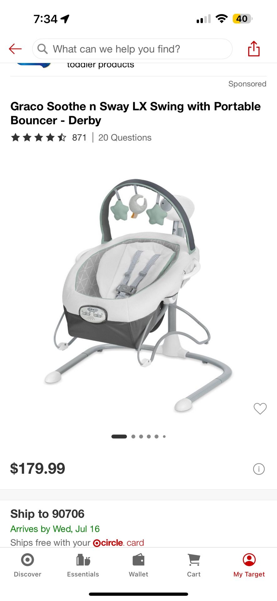 Graco Soothe And Sway $100