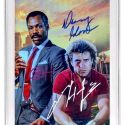 Mel Gibson, Danny Glover Autographed 2024 Lethal Weapon Virgin Foil CGC SS 9.8