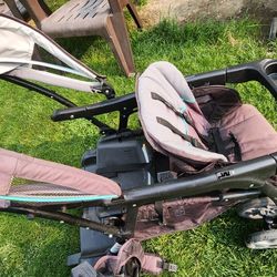 Two strollers.. The double stroller has a broken chair.. Make offer..