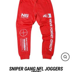 SNIPER GANG NFL JOGGERS ( Red )