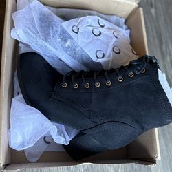 Suede Combat Boots