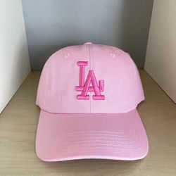Pink Embroidered LA Hat