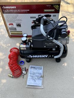 husky 3 gal oil-lubricated air compressor