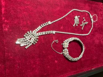 Vintage Rhinestone Necklace Set
