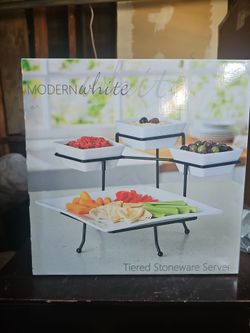 Tiered Stoneware Server