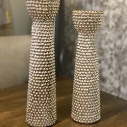 (2) Gold Candle Holder / Home Decor 