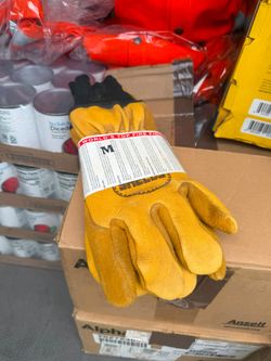 Ansell Alpha Leather Work Gloves Size M