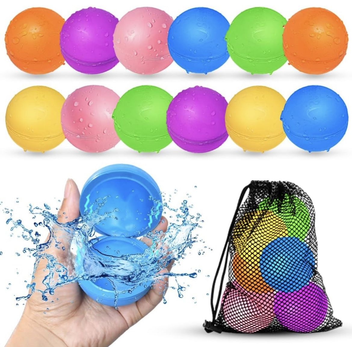 SOPPYCID 12Pcs Reusable Water Balloons