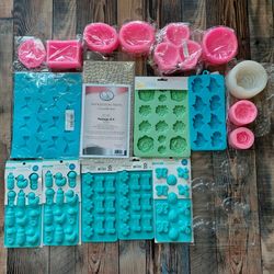 Lot of Silicone Molds For Soap Making, Wax Melts and other