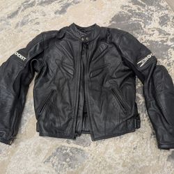 Joe Rocket Black Leather Motorcycle Jacket Men's Size 42 Vintage 