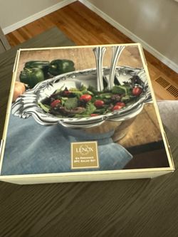 Salad Serving Bowl with Fork and Spoon