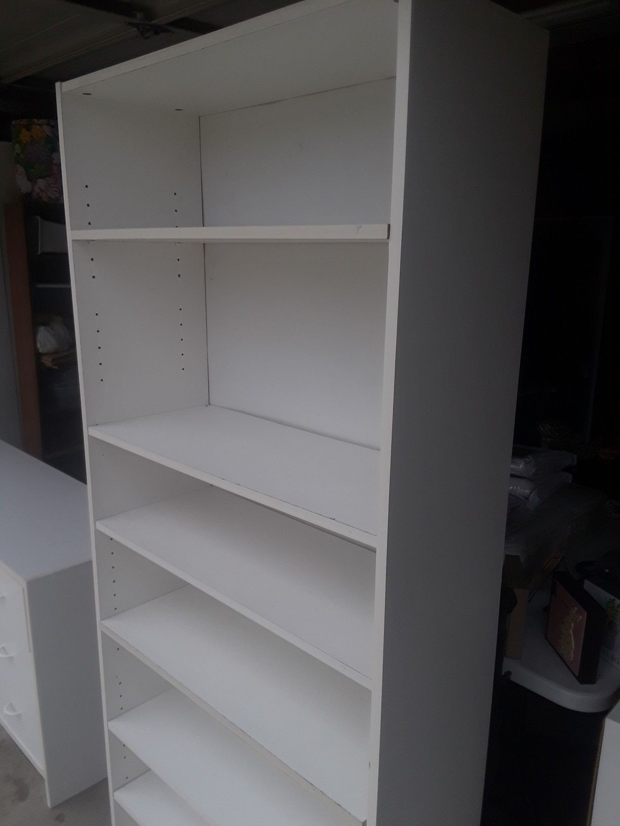 White laminate bookcase