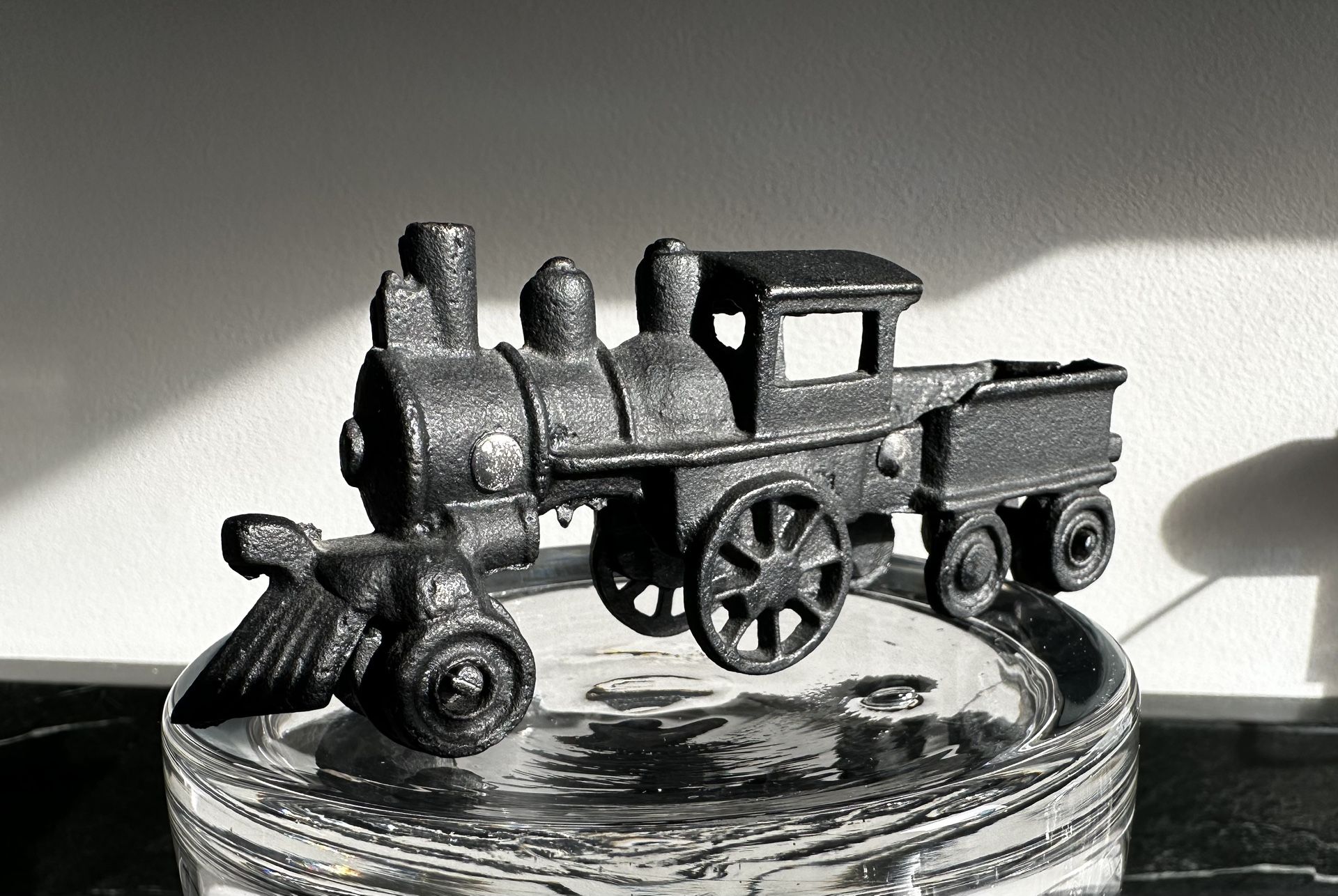 Vintage Toy Cast Iron Steam Train and Passenger Car