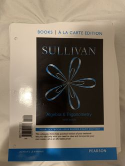 Sullivan Algebra and Trigonometry ISBN 978-0-321-99927-6