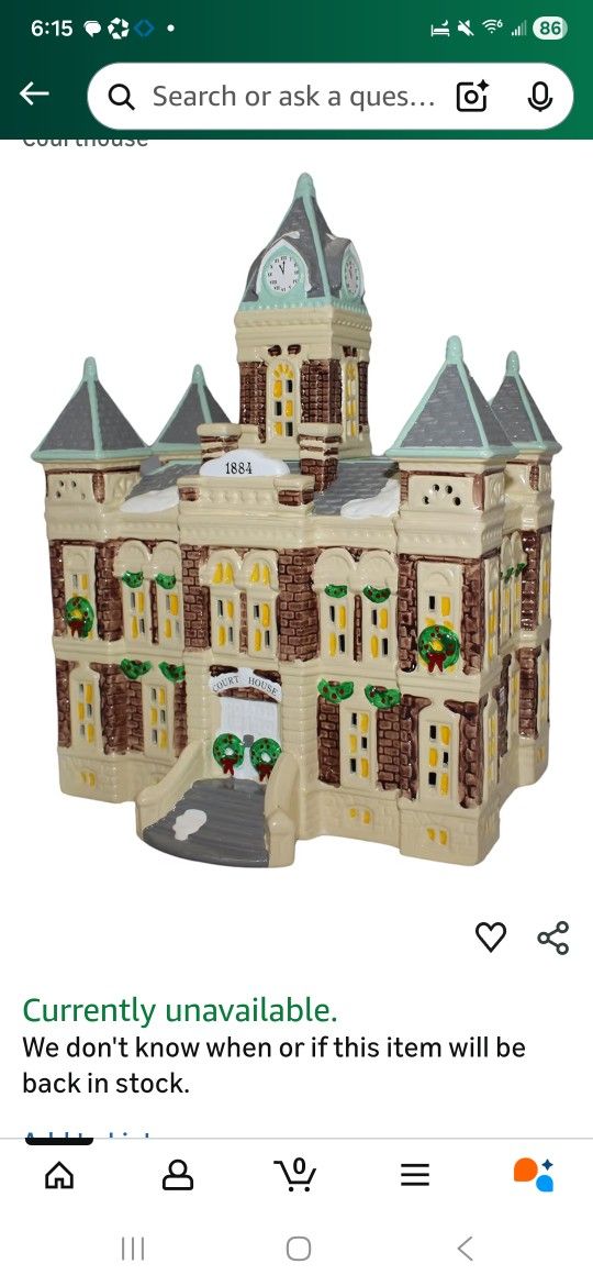 Brand New RETIRED DEPT 56 SNOW VILLAGE COUNTY COURTHOUSE BNIB NEVER USED OR DISPLAYED 