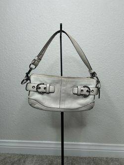Coach white mini soho leather bag!