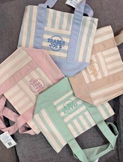 Trader Joe’s pastel mini stripped tote bag