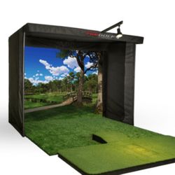Full TruGolf Simulator Setup – Screen, Frame, Projector – Great Deal