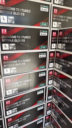 Basic 8Mil Heavy Duty Nitrile Gloves, Mechanic Disposable Gloves, with Raised Diamond Texture