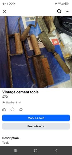 Vintage cement tools