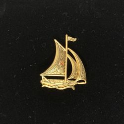 Gold Plated Tones Spanish Ship Brooch, Pin, Stamped Spain., Jewelry, Vintage