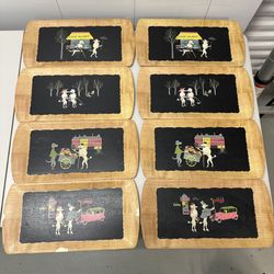 8 Vintage Wood Kentley Serving Platters - Romance of Fifi & Pepe 