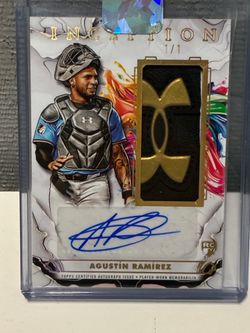 2025 Topps Inception Agustín Ramírez 1/1 Autograph Game Batting Glove Logo Relic