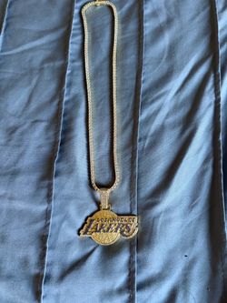 Los Angeles Lakers GLD 18k  Yellow Gold plated Logo Pendant & 20" Tennis Chain