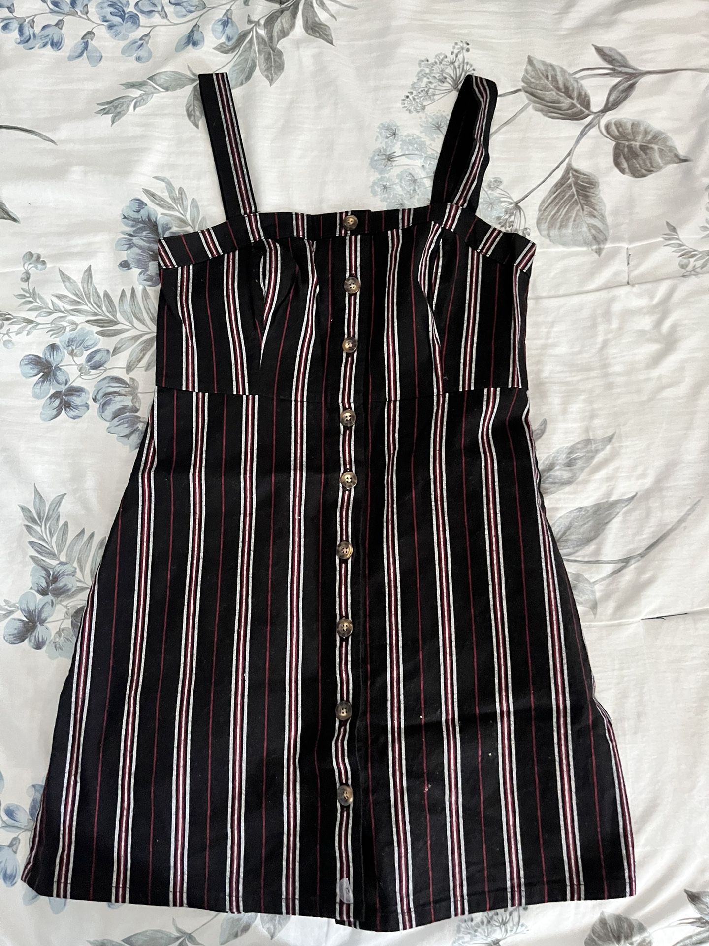 Hollister Black And Red Overall Dress