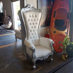 White And Silver Throne Chair $39 Down Take Home Today 