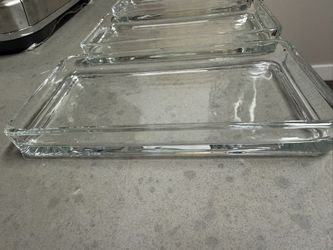 Set of 3 rectangular glass dishes 