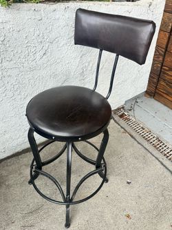Industrial Metal Bar Stool with Back