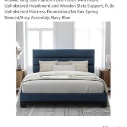 Navy Blue Bed Frame