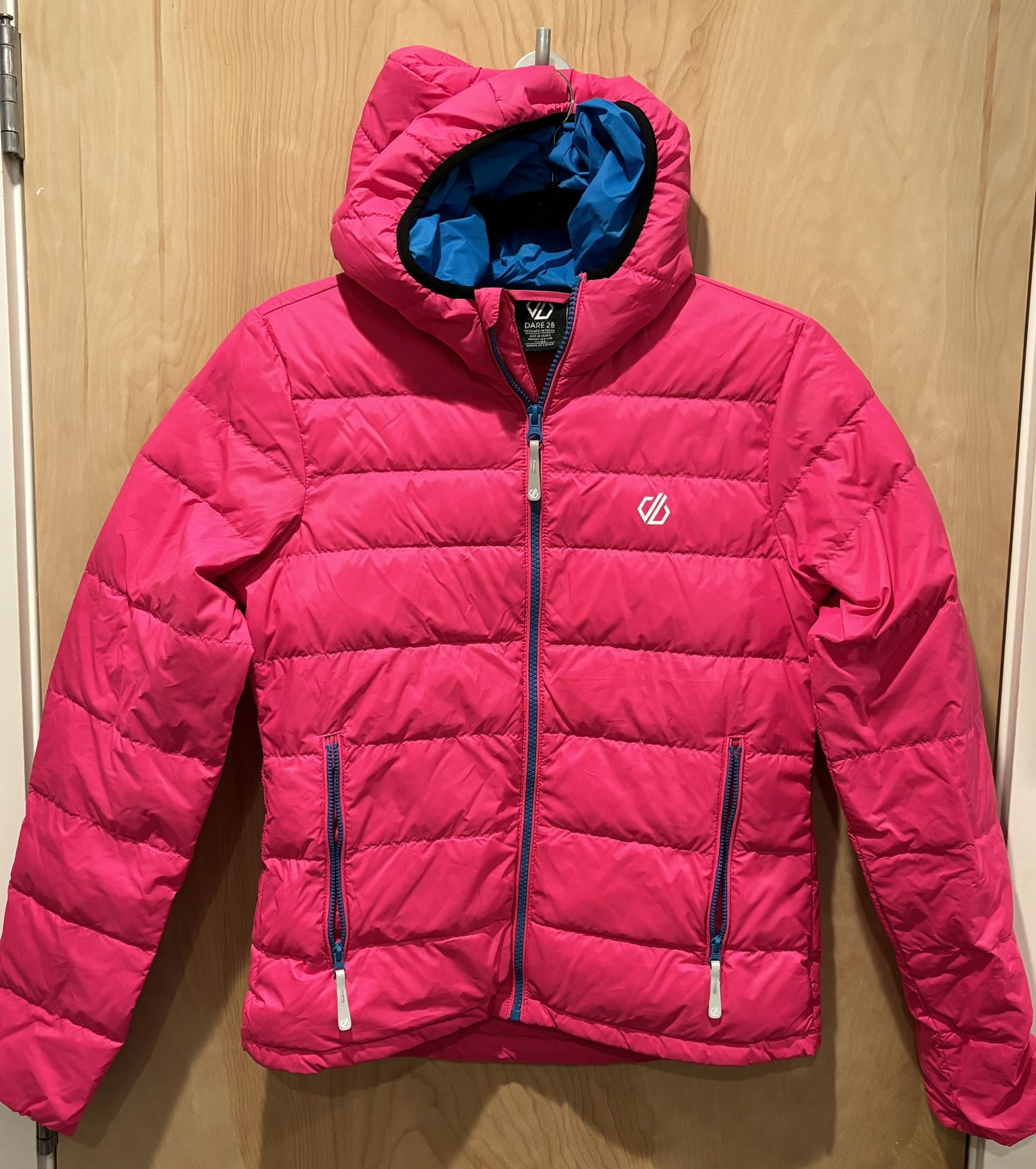 KIDS DARE 2B PINK HOODED JACKET LIGHT WEIGHT 14 YEARS SIZE 