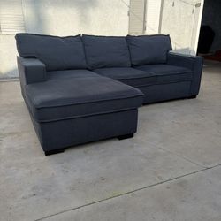 Blue Couch - Sectional With Chaise 