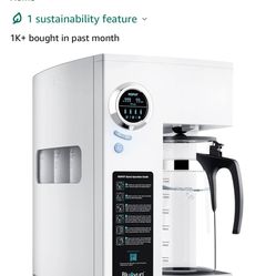 Bluevua RO100ROPOT Reverse Osmosis System Countertop Water Filter, 4 Stage Purification, Counter RO Filtration, 2:1 Pure to Drain, Purified Tap Water,