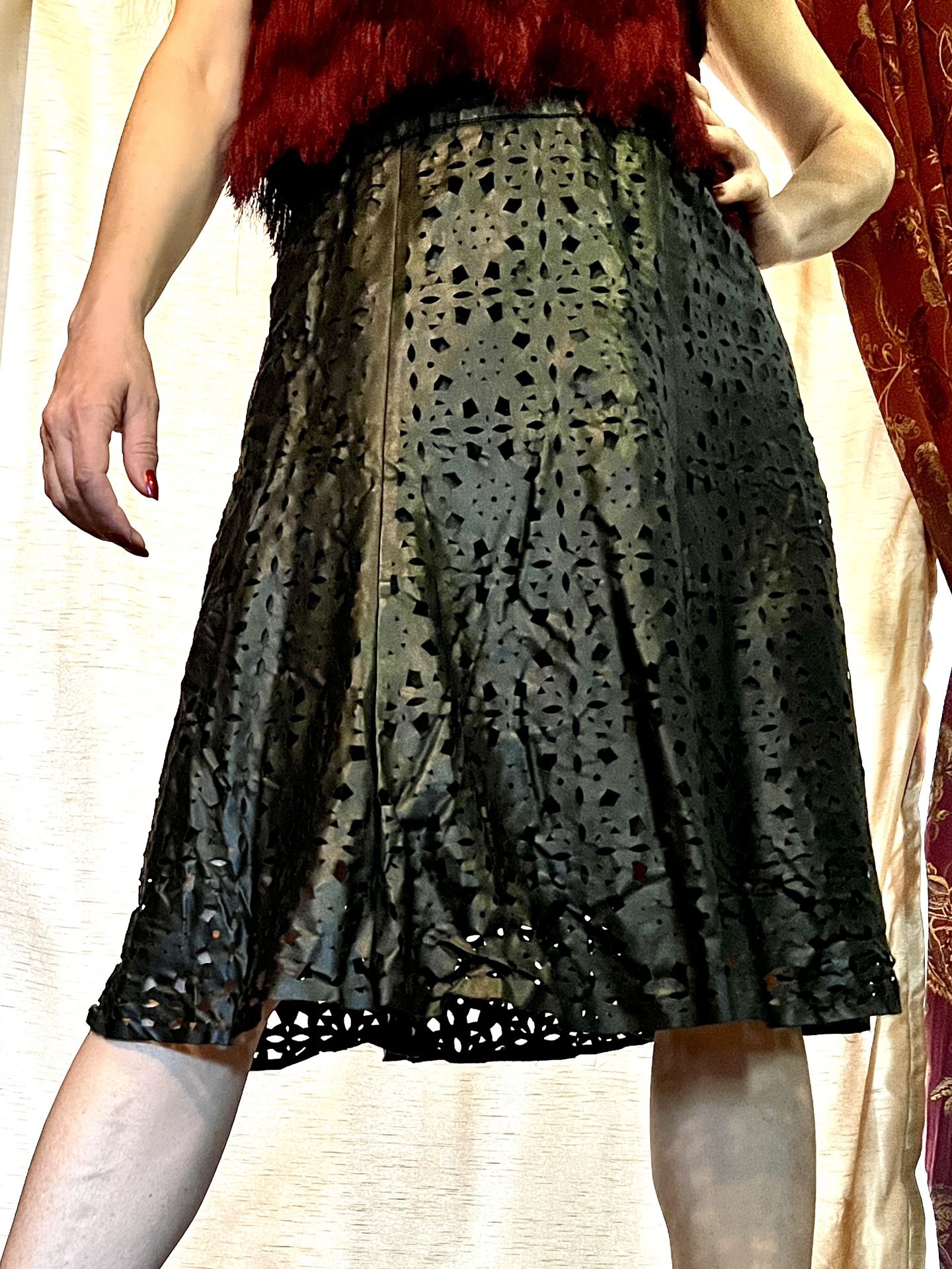 Pleather Cutout Skirt Size 12