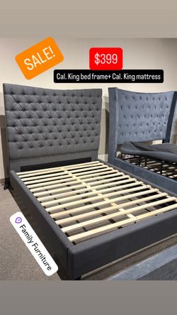 Cal king bed + cal king mattress NEW