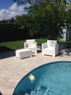Modern outdoor/patio furniture or/balcony furniture for sale Includes two chairs and a table 100% WATERPROOF #formyers
