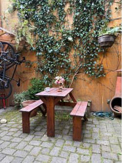 cute locally made wood picnic table