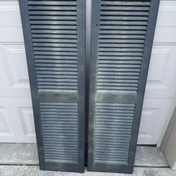 Used Black Shutters 1 Pair 52”h X 14 1/2” W Needs Painted 