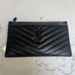 YSL Leather Zip Pouch 