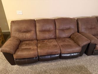 Brown Microfiber Reclining Sectional Sofa