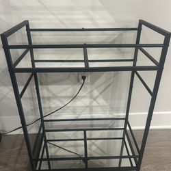 Black Mirrored Bar Cart