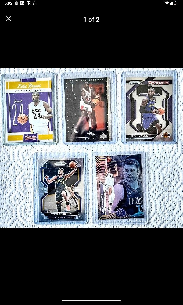 NBA Victor Wemby Michael Jordan kobe Bryant LeBron James & all time NBA legends 5 card lot