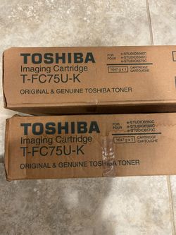 2 X Genuine Toshiba E-Studio Black Toner T-FC75U-K