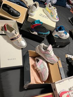 Little girl, shoes, size 11c Puma, Vans, New Balance $45, Each) (Converse size 1y glitter, high top, $60 ..now $55) (Jordan both size 13c $45 each)