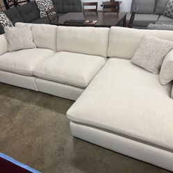 Super PLUSH 144” Feather Cloud Sectional Sofa Couch 