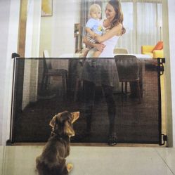 Black retractable safety gate